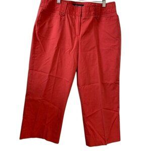 Sharagano Studio Womens Red Cropped Pants Size 12 Cotton Blend Stretch